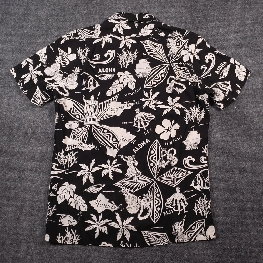 Polo Ralph Lauren Camp Shirt Mens S Loop Collar Hawaiian Islands Floral Aloha